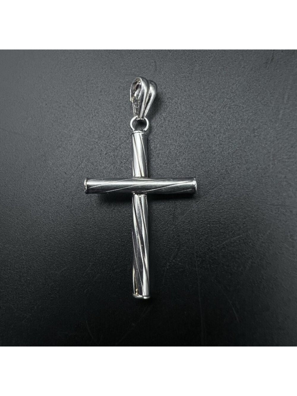 Vintage Sterling Silver Modernist Cross Pendant 1.25"